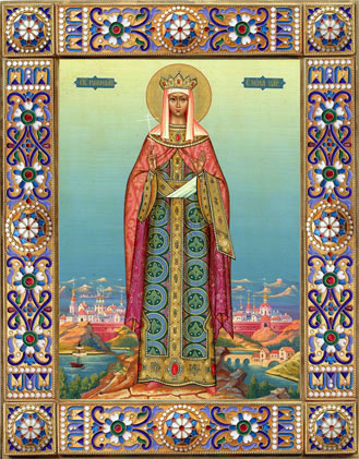 оклад иконы в эмали Св. Елена, филигрань, серебро, позолота